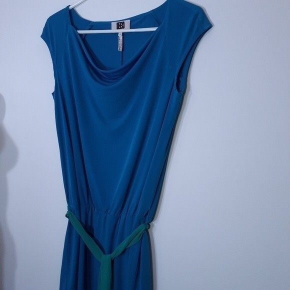laundry by design blue green mini dress m colorblock mod summer dress - Picture 6 of 7